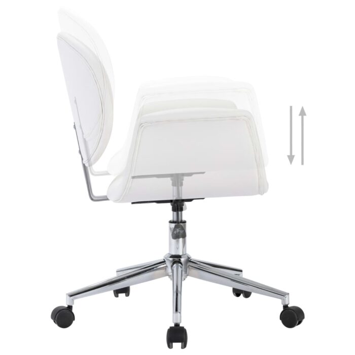 Chaises pivotantes à manger lot de 2 blanc similicuir – Image 4