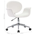 Chaises pivotantes à manger lot de 2 blanc similicuir – Image 7