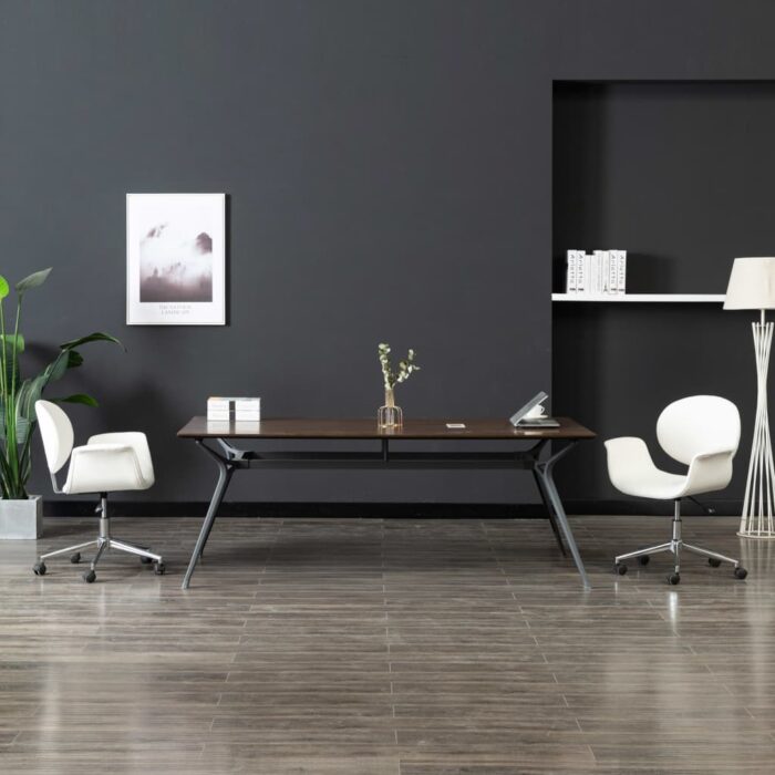 VXL8720286022986_m_en_hd_1.jpg Chaises pivotantes à manger lot de 2 blanc similicuir – Image 1