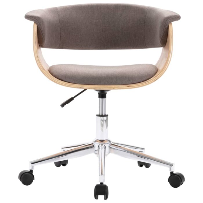 Chaises pivotantes à manger lot de 2 taupe tissu – Image 2