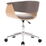Chaises pivotantes à manger lot de 2 taupe tissu – Image 3