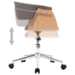Chaises pivotantes à manger lot de 2 taupe tissu – Image 4