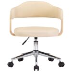 Chaises pivotantes à manger lot de 2 crème similicuir – Image 2