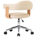 Chaises pivotantes à manger lot de 2 crème similicuir – Image 4