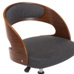 Chaises pivotantes à manger lot de 2 gris bois courbé et tissu – Image 5