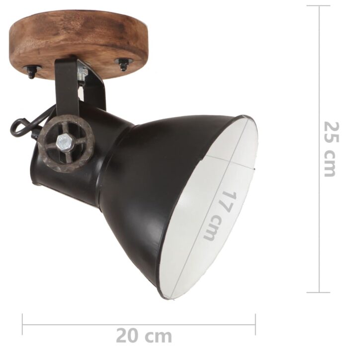 Lampe murale industrielle/de plafond 2 pcs Noir 20x25 cm E27 – Image 8