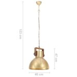 Lampe suspendue industrielle 25 W Laiton Rond 40 cm E27 – Image 10