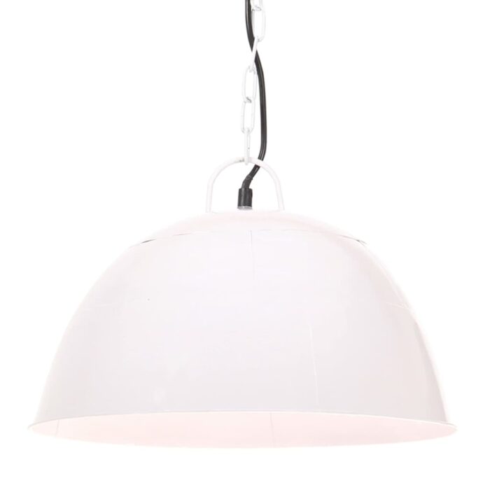 Lampe suspendue industrielle vintage 25 W Blanc Rond 41 cm E27 – Image 1