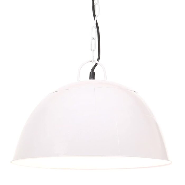Lampe suspendue industrielle vintage 25 W Blanc Rond 41 cm E27 – Image 2