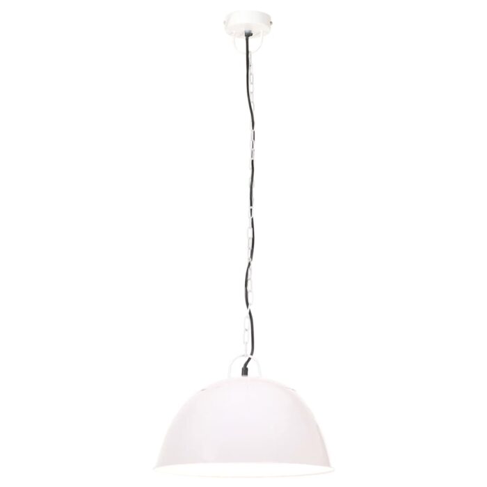 Lampe suspendue industrielle vintage 25 W Blanc Rond 41 cm E27 – Image 3
