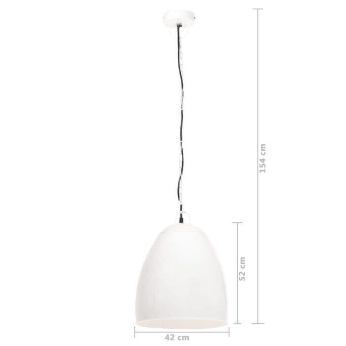 Lampe suspendue industrielle 25 W Blanc Rond 42 cm E27 – Image 8