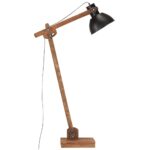 Lampadaire Noir Bois de manguier massif E27 – Image 3