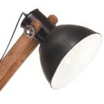 Lampadaire Noir Bois de manguier massif E27 – Image 5