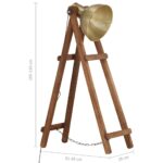 Lampadaire Laiton E27 Bois de manguier massif – Image 11