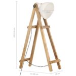 Lampadaire Blanc E27 Bois de manguier massif – Image 11