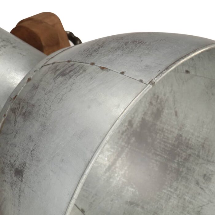 Lampadaires 3 pcs Argenté E27 Bois de manguier massif – Image 7