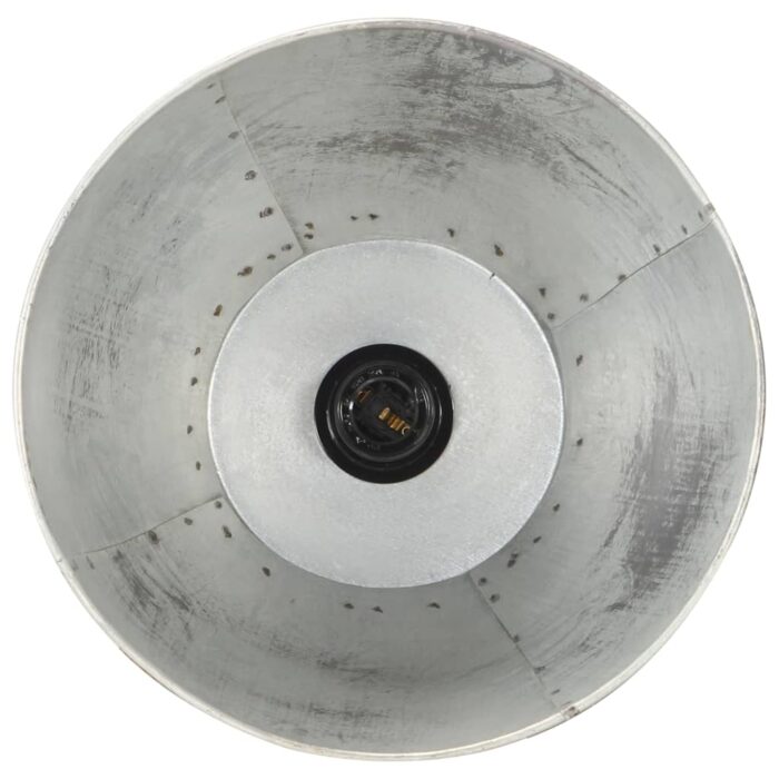 Lampadaires 3 pcs Argenté E27 Bois de manguier massif – Image 9