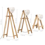 Lampadaires 3 pcs Blanc E27 Bois de manguier massif – Image 12