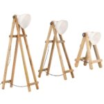 Lampadaires 3 pcs Blanc E27 Bois de manguier massif – Image 2