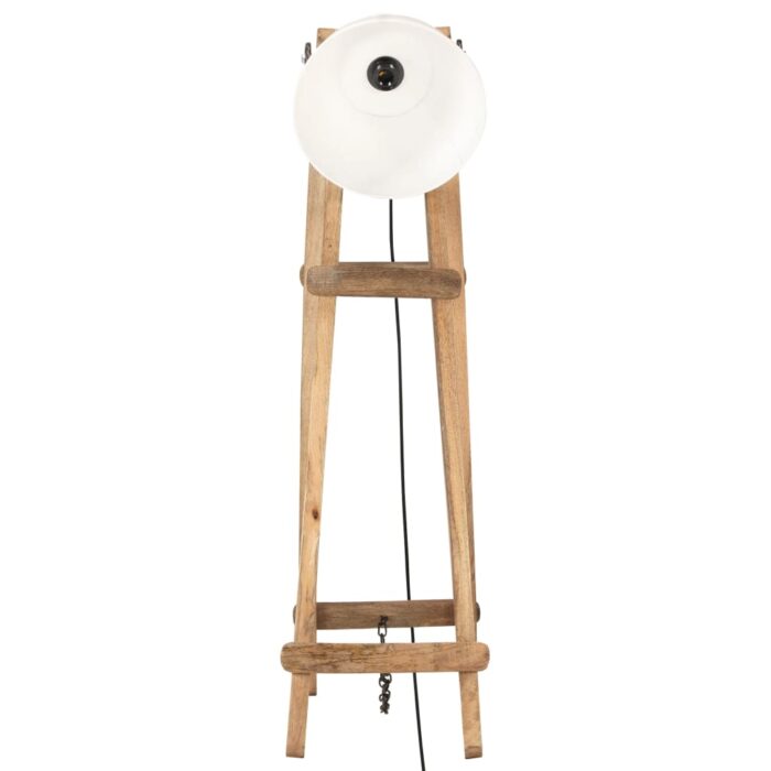 Lampadaires 3 pcs Blanc E27 Bois de manguier massif – Image 3