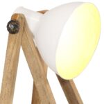 Lampadaires 3 pcs Blanc E27 Bois de manguier massif – Image 6