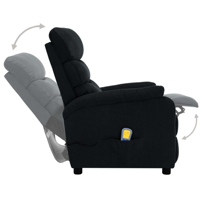 Fauteuil de massage Noir Tissu – Image 4