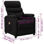Fauteuil de massage Noir Tissu – Image 8