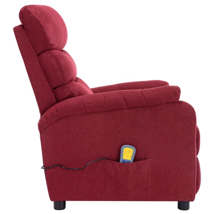 Fauteuil de massage Rouge bordeaux Tissu – Image 3