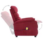 Fauteuil de massage Rouge bordeaux Tissu – Image 4