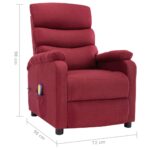 Fauteuil de massage Rouge bordeaux Tissu – Image 6