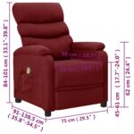 Fauteuil de massage Rouge bordeaux Tissu – Image 8
