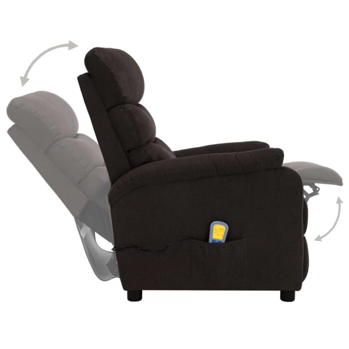 Fauteuil de massage Marron foncé Tissu – Image 4