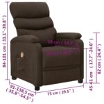 Fauteuil de massage Marron foncé Tissu – Image 8