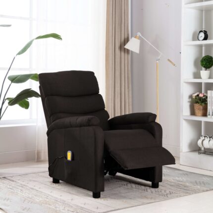 Fauteuil de massage Marron foncé Tissu