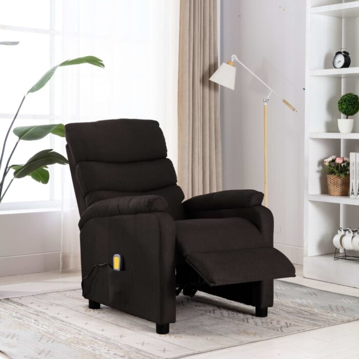 Fauteuil de massage Marron foncé Tissu – Image 1