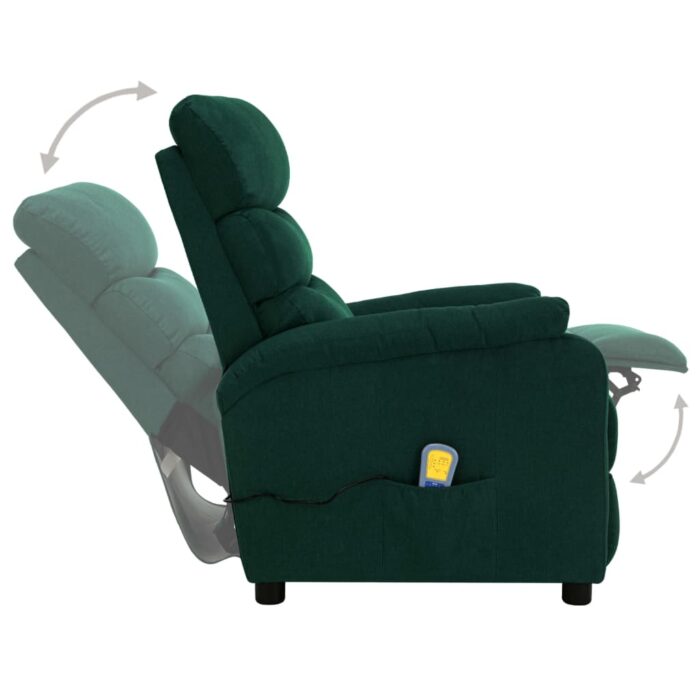 Fauteuil de massage Vert foncé Tissu – Image 4