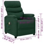 Fauteuil de massage Vert foncé Tissu – Image 8