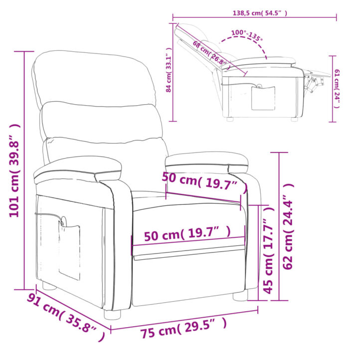 Fauteuil de massage Vert foncé Tissu – Image 9