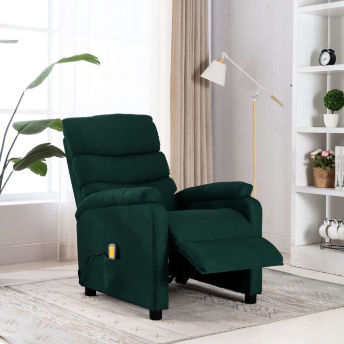 Fauteuil de massage Vert foncé Tissu – Image 1