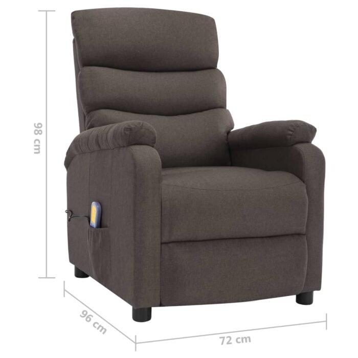 Fauteuil de massage Taupe Tissu – Image 7