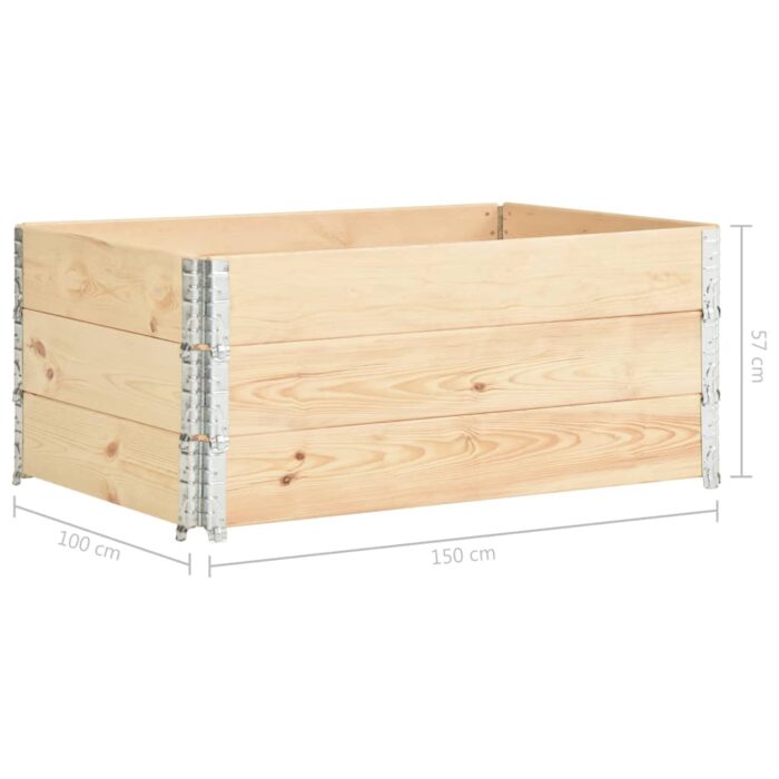 Jardinières surélevées 3 pcs 100x150 cm Bois de pin solide – Image 5