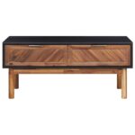 Table basse 90x50x40 cm Bois d'acacia massif et MDF – Image 2