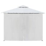 Belvédère avec rideaux 600x298x270 cm Blanc 180 g/m² – Image 5