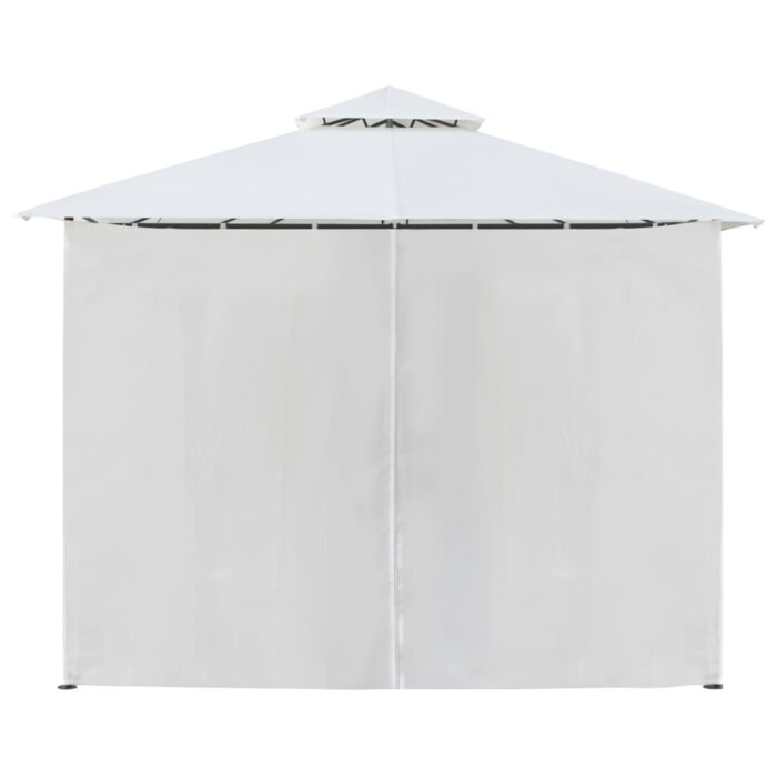Belvédère avec rideaux 600x298x270 cm Blanc 180 g/m² – Image 5