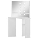 Coiffeuse d'angle table de maquillage lumière LED Blanc clair – Image 4