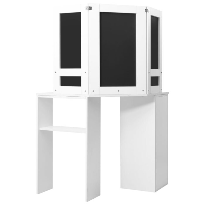 Coiffeuse d'angle table de maquillage lumière LED Blanc clair – Image 5