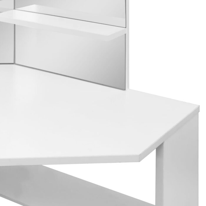 Coiffeuse d'angle table de maquillage lumière LED Blanc clair – Image 8