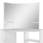Coiffeuse d'angle Table de maquillage cosmétique Blanc – Image 5