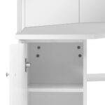 Coiffeuse d'angle Table de maquillage cosmétique Blanc – Image 6