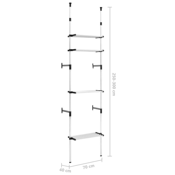 Système de garde-robe télescopique avec étagères Aluminium – Image 6